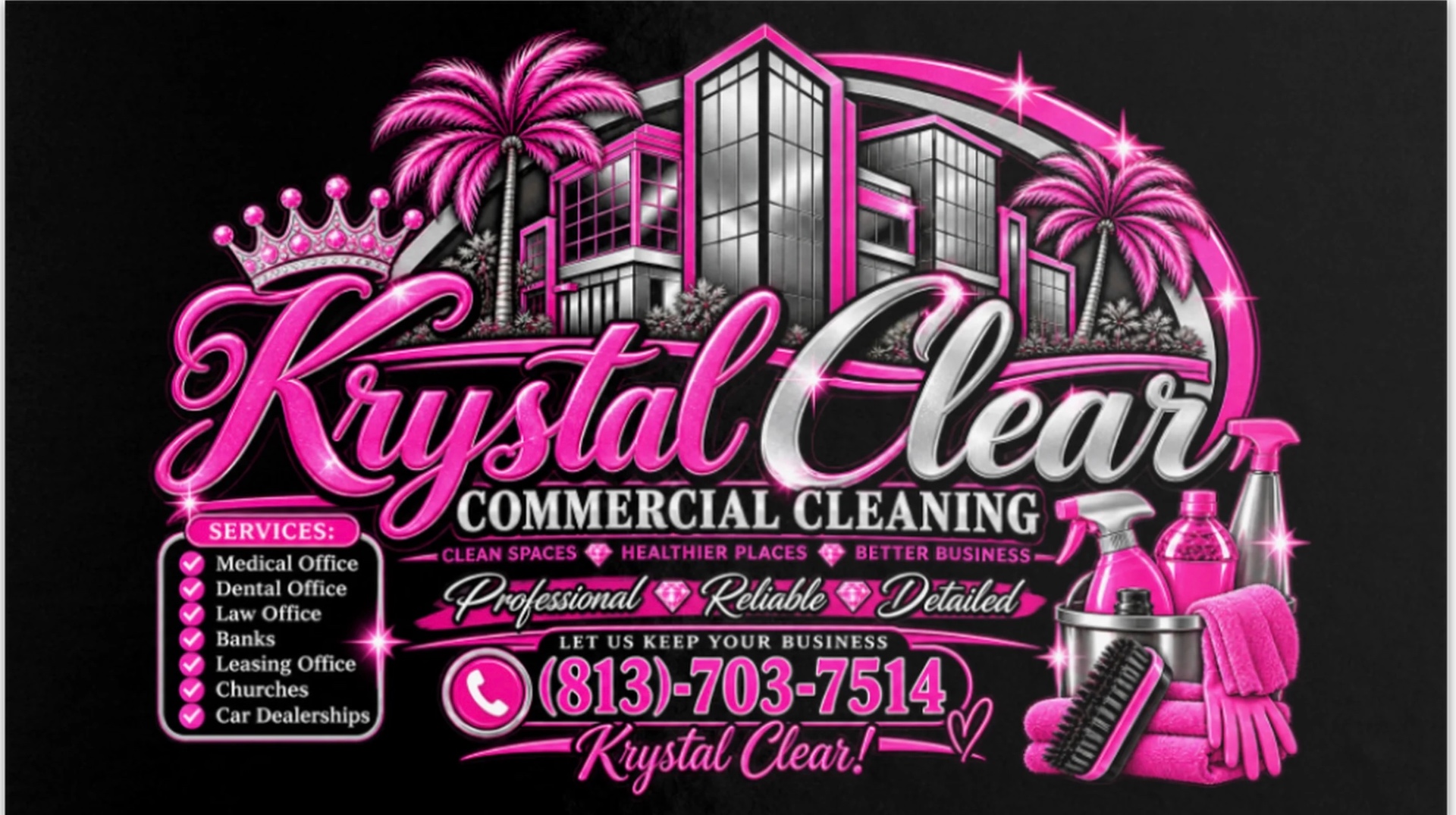 Krystal Clear Commercial Cleaning business card